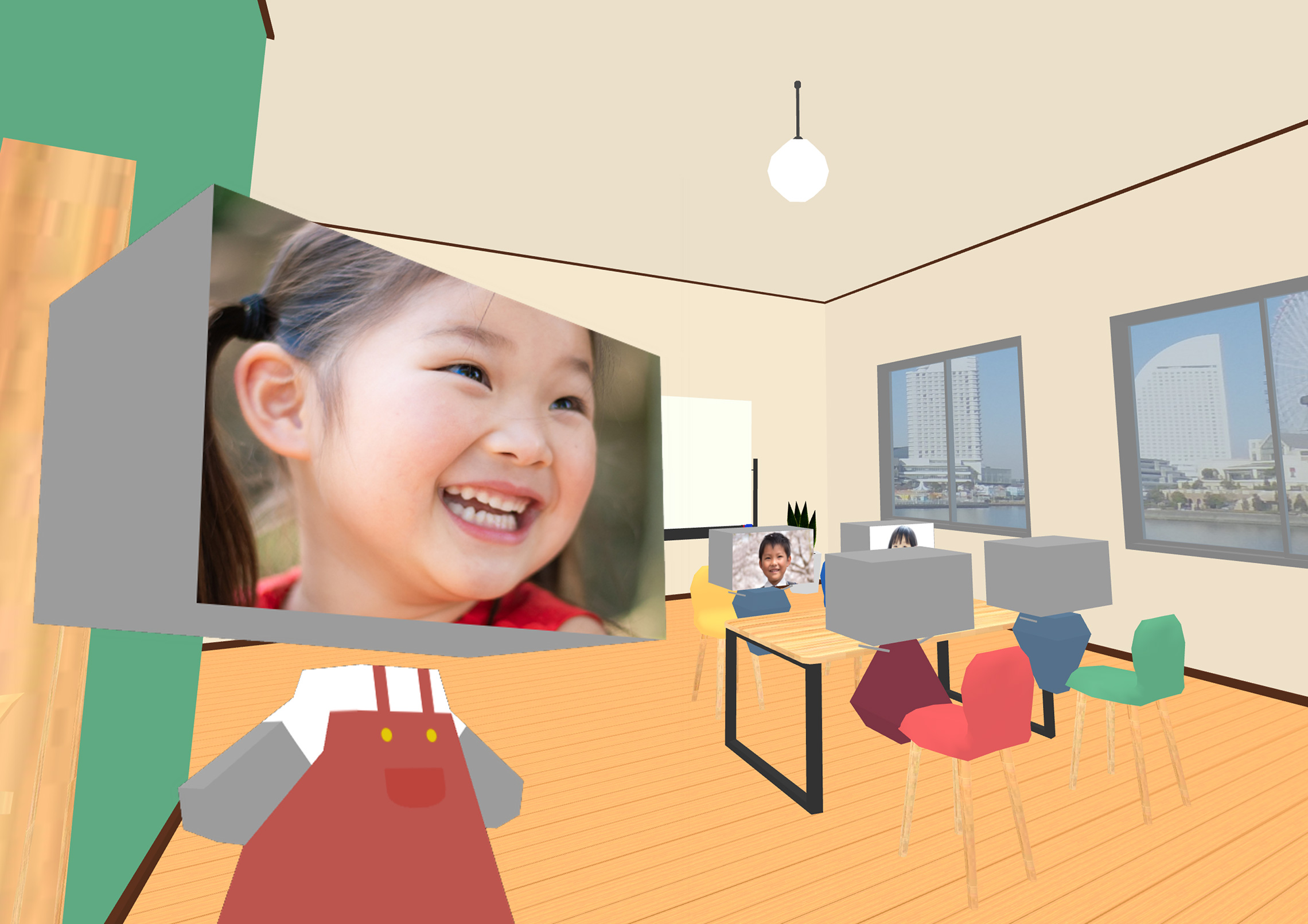 VR授業を受けている女の子の様子